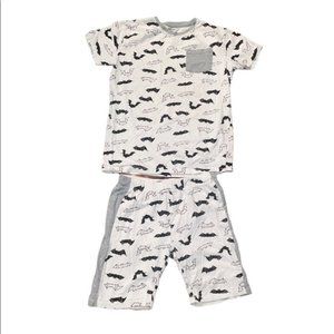 White Halloween Bat 2 Piece PJ Shorts Pyjamas
